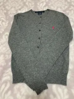 RALPH LAUREN カーディガン ピンクロゴ刺繍S