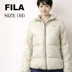 FILA ダウンジャケット ベージュ M 軽量 防寒 古着