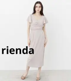 rienda フロントギャザータイトワンピース