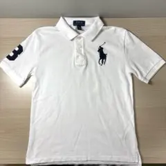 ポロラルフローレン ビッグポニー刺繍 白ポロシャツ　キッズ　サイズM