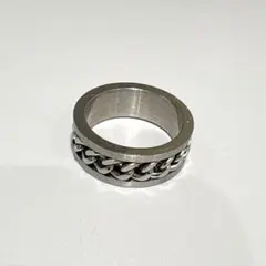 ステンレス製 チェーンデザイン フィジェットリング 19号　No.1875のサムネイル