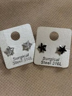 ジルコニア キラキラ星型 ステンレスピアス