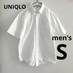 ユニクロ　オックスフォードシャツ（半袖）　メンズ　S ホワイト