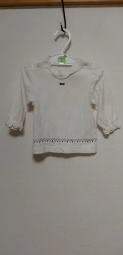 familiar フリル袖 ホワイトTシャツ 60-70