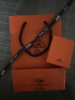 Hermès オレンジ ショッパー セット