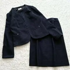 アリスバーリー ツイードスーツセットアップ 9 ノーカラージャケット スカート