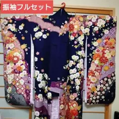 振袖　フルセット　刺繍 金彩 紋意匠 鞠 桜 正絹　成人式