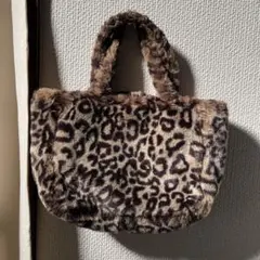 レオパード柄 もこもこファーバッグ
