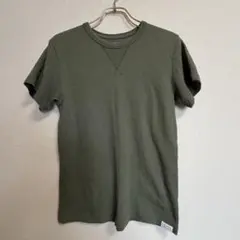 《CLASSIC》ワッフルTシャツ カーキ ガゼットつきクルーネック【150】のサムネイル