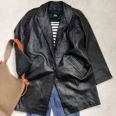 極美品　ラムレザー　ジャケット　ドルマン オーバーサイズ　大きいサイズ　XL 黒