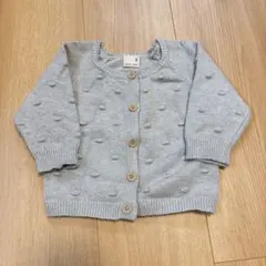 petit main プティマイン ベビー カーディガン グレー ポコポコ