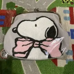 新品》　SNOOPY スヌーピー がま口ショルダーバッグ グレー　プライズ品のサムネイル