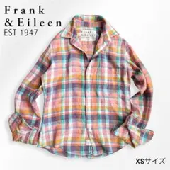 美品✨フランクアンドアイリーン リネンシャツ XS ピンク チェック 長袖