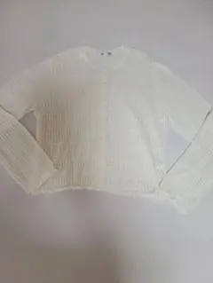 GU 透かし編み 長袖カーディガン ホワイト XL
