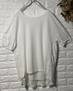 franche lippee ホワイト パフスリーブ レース切替 Tシャツのサムネイル