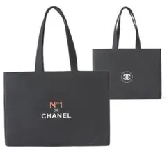 CHANEL ノベルティトートバッグ　ブラック　両面デザイン　シャネル