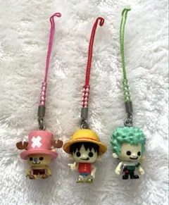 ONE PIECE チョッパー•ルフィ•ゾロ ストラップ 根付け セット