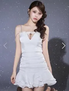 【即日発送】フラワーモチーフキャミセットアップミニドレス キャバドレス Sサイズ