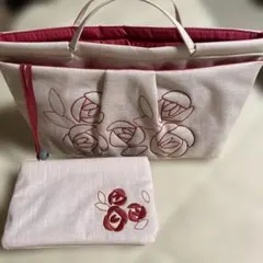 Sybilla バラ刺繍 ハンドバッグ ポーチ付きのサムネイル