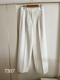 PLST プラステPLUS STYLEワイドパンツ ホワイト L