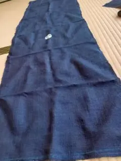 古布　濃紺色　紬風織　ハギレ