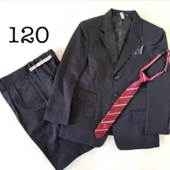 ヒロミチナカノ ボーイズ　フォーマルスーツセット ブラックストライプ　120