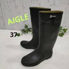 37【AIGLE】エーグル　CHANTEBELLE　シャンタベルレインブーツ　黒