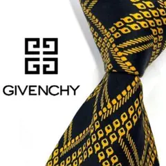 ◆良品◆GIVENCY ジバンシー ネクタイ 黒色 幾何学模様 ビンテージ