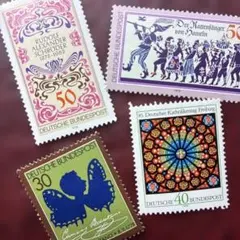 75458セール2点限　外国切手　ドイツ発行各種記念1種揃x4