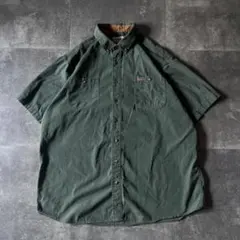 00s Carhartt ボタンダウンシャツ 無地 カーキ 2XL A929のサムネイル
