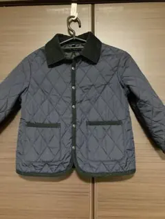 ネイビー キルティングジャケット コーデュロイ襟110