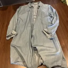 デニムシャツワンピース F ライトブルー