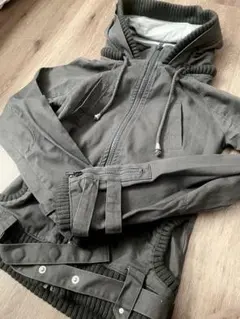 y2k 00s ギミック 当時物 平成 ミリタリージャケット ダブルジップ