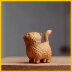 昭和レトロ 木製 木彫り ねこの置き物 眠り猫 眠いネコ - メルカリ