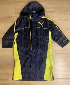 PUMA フード付きベンチコート 紺/黄　130cm（ボア裏地付き）