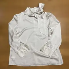 23区 ボウタイ　ブラウス 46 大きいサイズ　アイボリー