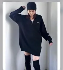 ブラック ジップアップ ミニワンピースBLACKFRIDAYセール