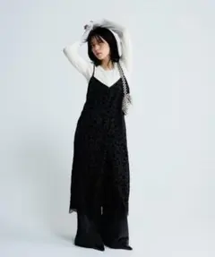 JEANASIS レーストリムサテンキャミワンピースFサイズ