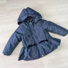 プティマイン ネイビー ダウンコート ウエストリボン付き 110