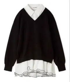 LILYBROWN シャツドッキングフリルミニワンピース