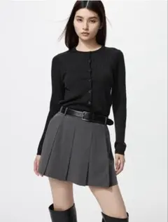 UNIQLO メリノリブクルーネックショートカーディガン/ウォッシャブル