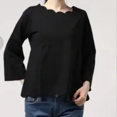 POUDOUDOU 6分袖 スカラップ カットソー M 綿100%のサムネイル