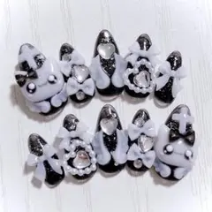 No.541　ネイルチップ 現品 量産型 地雷系 サブカル 平成女児 猫