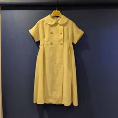 キッズ 半袖ワンピース イエロー 襟付き