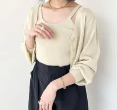 Heather ラメニットカーディガン2p