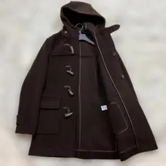 極美品 デザインワークス ダッフルコート ヘリンボーン英国製 ブラウン Lサイズ