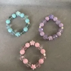 星型ビーズのキッズアクセサリー3個セット