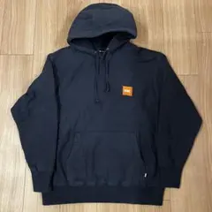 【値下げしました】FTC ボックスロゴ 刺繍スウェットパーカー ネイビー M