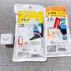 【N-53.54.57】ELECOMLightningケーブル2本＋USB充電器
