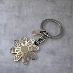 COACH コーチ グリーン デイジーフラワー バッグチャーム キーホルダー